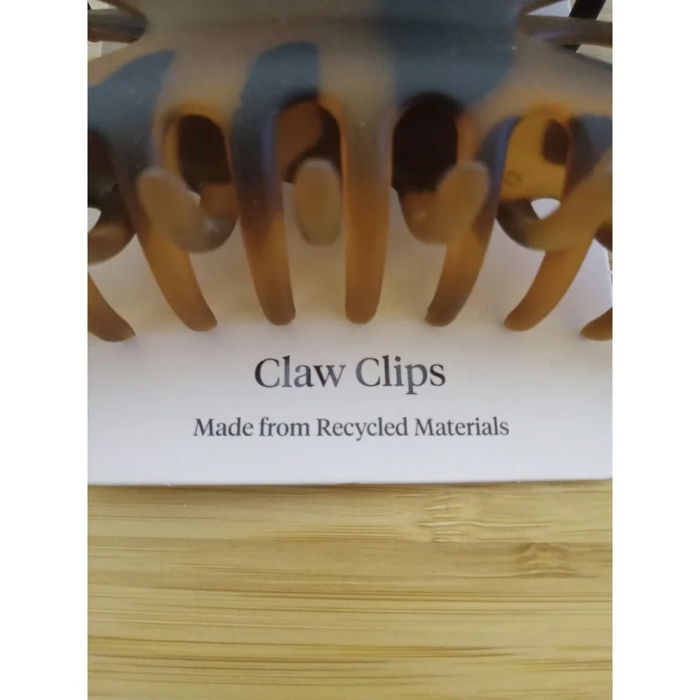 Kitsch Recycled Plastic Medium Claw Clips 2pc Set Black and Tortoise Shell
